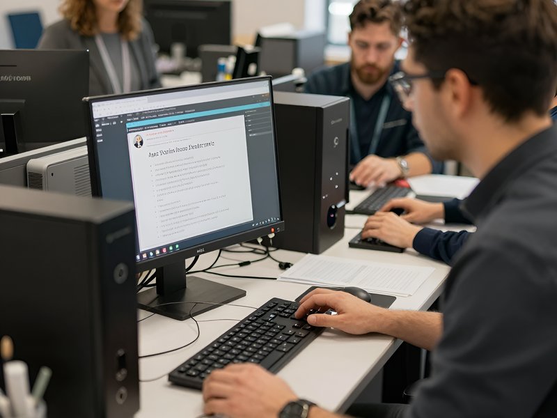Команда Somebot настраивает автоматизированную систему рассылки уведомлений в рабочем офисе компании